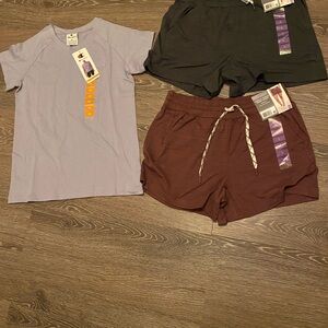 Champion Gray T-Shirt M and 2 pairs relaxed fit shorts size S